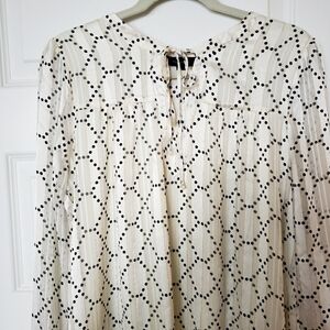 Chic Black and White Polka Dot Blouse